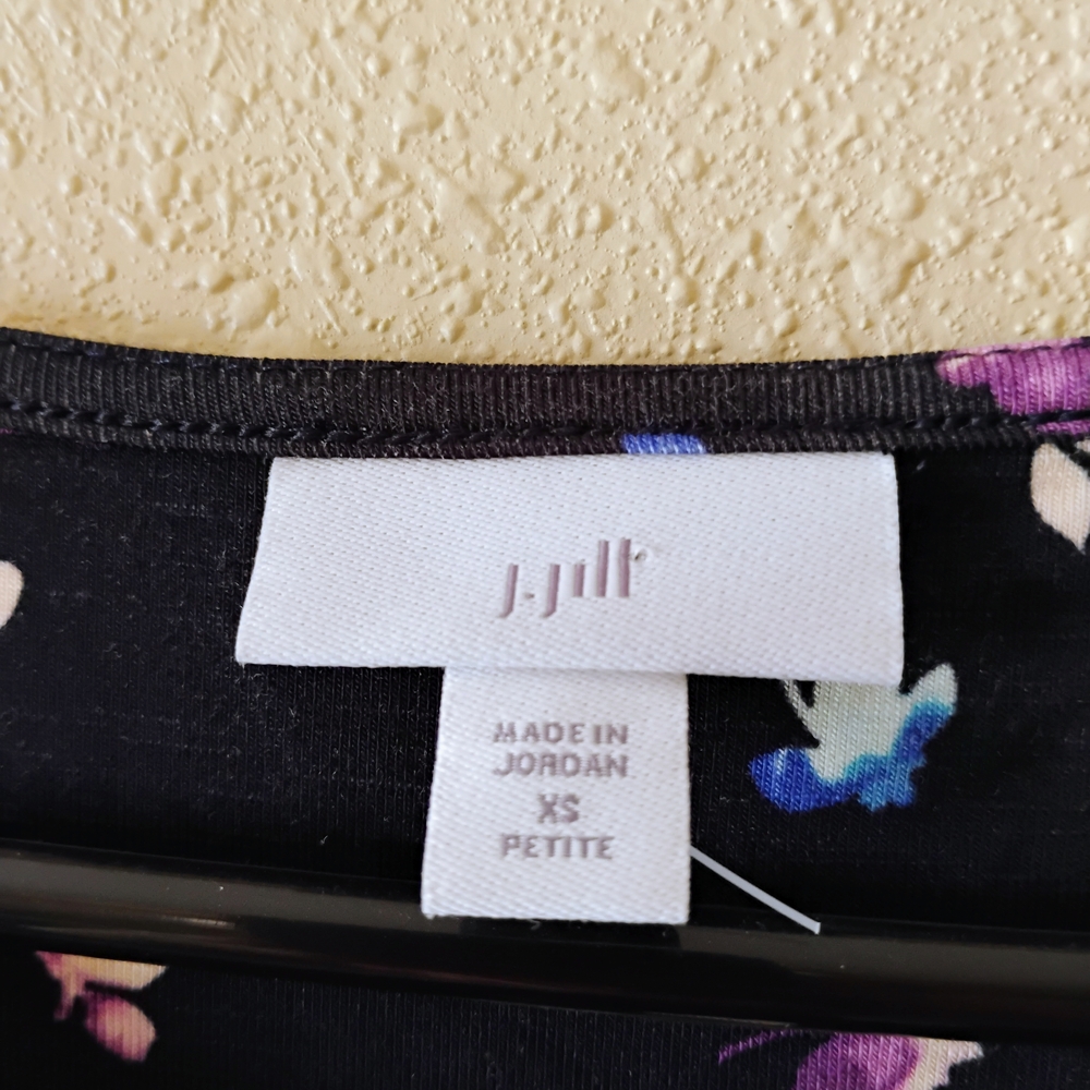 J. Jill Blue A-Line Midi Dress Casual Crew Neck - Picture 4 of 5